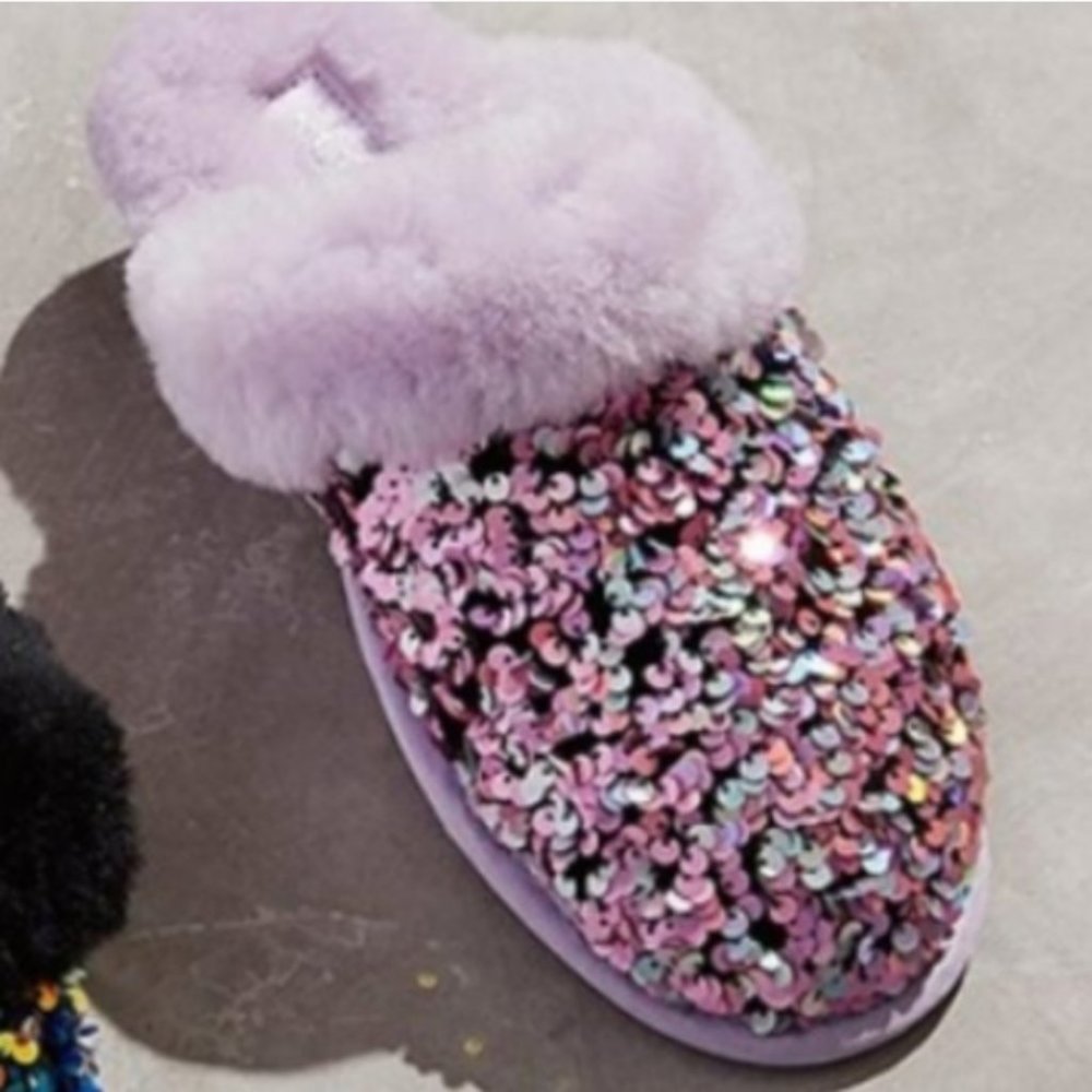 RARE POPULAR UGG Scuffette II Sequin Shearling Slipper LAST PAIR Size 7 - Picture 8 of 13